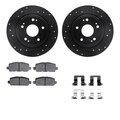 Dynamic Friction Co 8512-59105, Rotors-Drilled and Slotted-Black w/ 5000 Advanced Brake Pads incl. Hardware, Zinc Coated 8512-59105